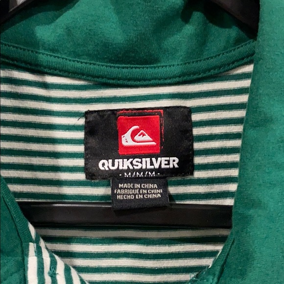Quiksilver Striped Polo Shirt size M EUC Medium Y2K - Picture 3 of 7